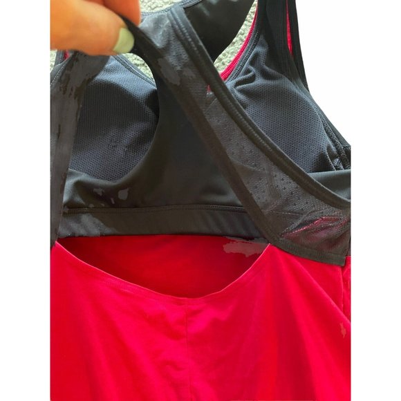 Athleta Essence CYA Support Top Built in Bra Size Pink Navy XS - Picture 6 of 9